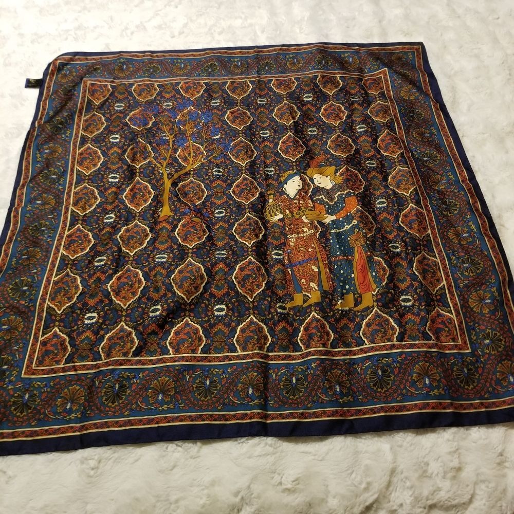 Vintage Cinzia Fiori Tie Rack Scarf Artsy Inspired Art to Wear